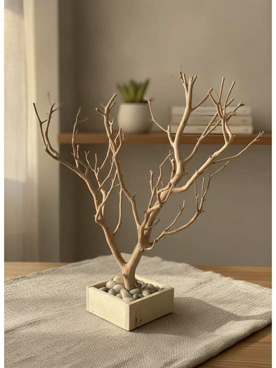 Other - Large Decorative Minimalist Manzanita Branch Tree with Pebble Base